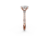 Rose gold Oval Cut Diamond Pavé Band Ring with Four-Prong Setting_42