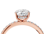 Rose gold Oval Cut Diamond Pavé Band Ring with Four-Prong Setting_44