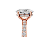 Rose gold Oval Cut Diamond Pavé Band Ring with Four-Prong Setting_45
