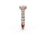 Rose gold Oval Cut Diamond Pavé Band Solitaire with Four-Prong Setting_26