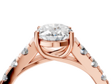 Rose gold Oval Cut Diamond Pavé Band Solitaire with Four-Prong Setting_28