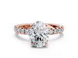 Rose gold Oval Cut Diamond Pavé Band with Four-Prong Setting_49