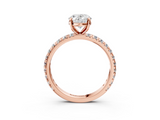 Rose gold Oval Cut Diamond Pavé Band with Four-Prong Setting_52
