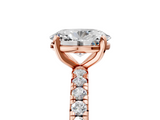 Rose gold Oval Cut Diamond Pavé Band with Four-Prong Setting_54