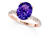 Rose gold Oval Cut Diamond Pavé Band with Six-Prong Setting_1