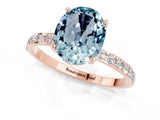 Rose gold Oval Cut Diamond Pavé Band with Six-Prong Setting_1