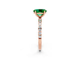 Rose gold Oval Cut Diamond Pavé Band with Six-Prong Setting_2