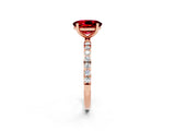 Rose gold Oval Cut Diamond Pavé Band with Six-Prong Setting_2