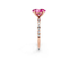 Rose gold Oval Cut Diamond Pavé Band with Six-Prong Setting_2