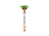 Rose gold Oval Cut Diamond Pavé Band with Six-Prong Setting_2