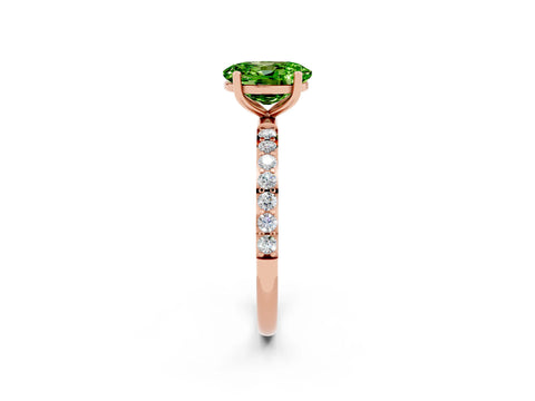 Rose gold Oval Cut Diamond Pavé Band with Six-Prong Setting_2