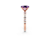 Rose gold Oval Cut Diamond Pavé Band with Six-Prong Setting_2