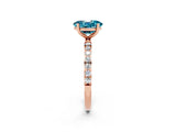 Rose gold Oval Cut Diamond Pavé Band with Six-Prong Setting_2
