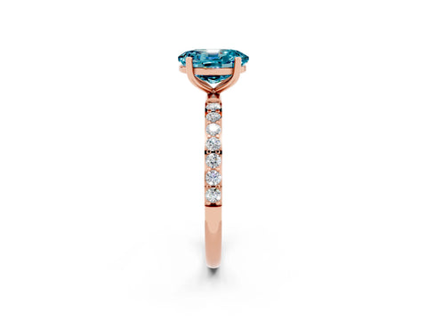 Rose gold Oval Cut Diamond Pavé Band with Six-Prong Setting_2