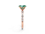 Rose gold Oval Cut Diamond Pavé Band with Six-Prong Setting_2
