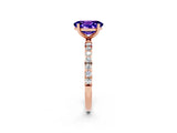 Rose gold Oval Cut Diamond Pavé Band with Six-Prong Setting_2
