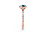 Rose gold Oval Cut Diamond Pavé Band with Six-Prong Setting_2