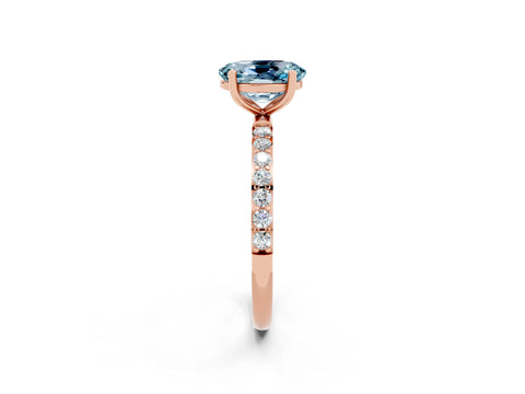 Rose gold Oval Cut Diamond Pavé Band with Six-Prong Setting_2