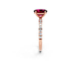 Rose gold Oval Cut Diamond Pavé Band with Six-Prong Setting_2