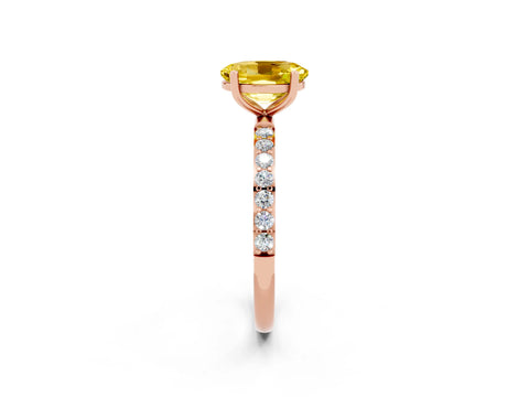 Rose gold Oval Cut Diamond Pavé Band with Six-Prong Setting_2