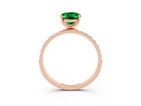 Rose gold Oval Cut Diamond Pavé Band with Six-Prong Setting_3