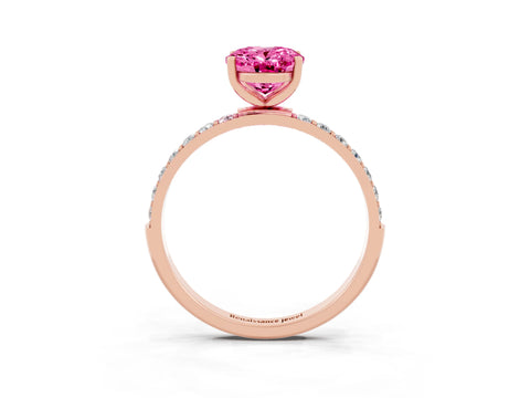 Rose gold Oval Cut Diamond Pavé Band with Six-Prong Setting_3