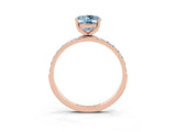 Rose gold Oval Cut Diamond Pavé Band with Six-Prong Setting_3