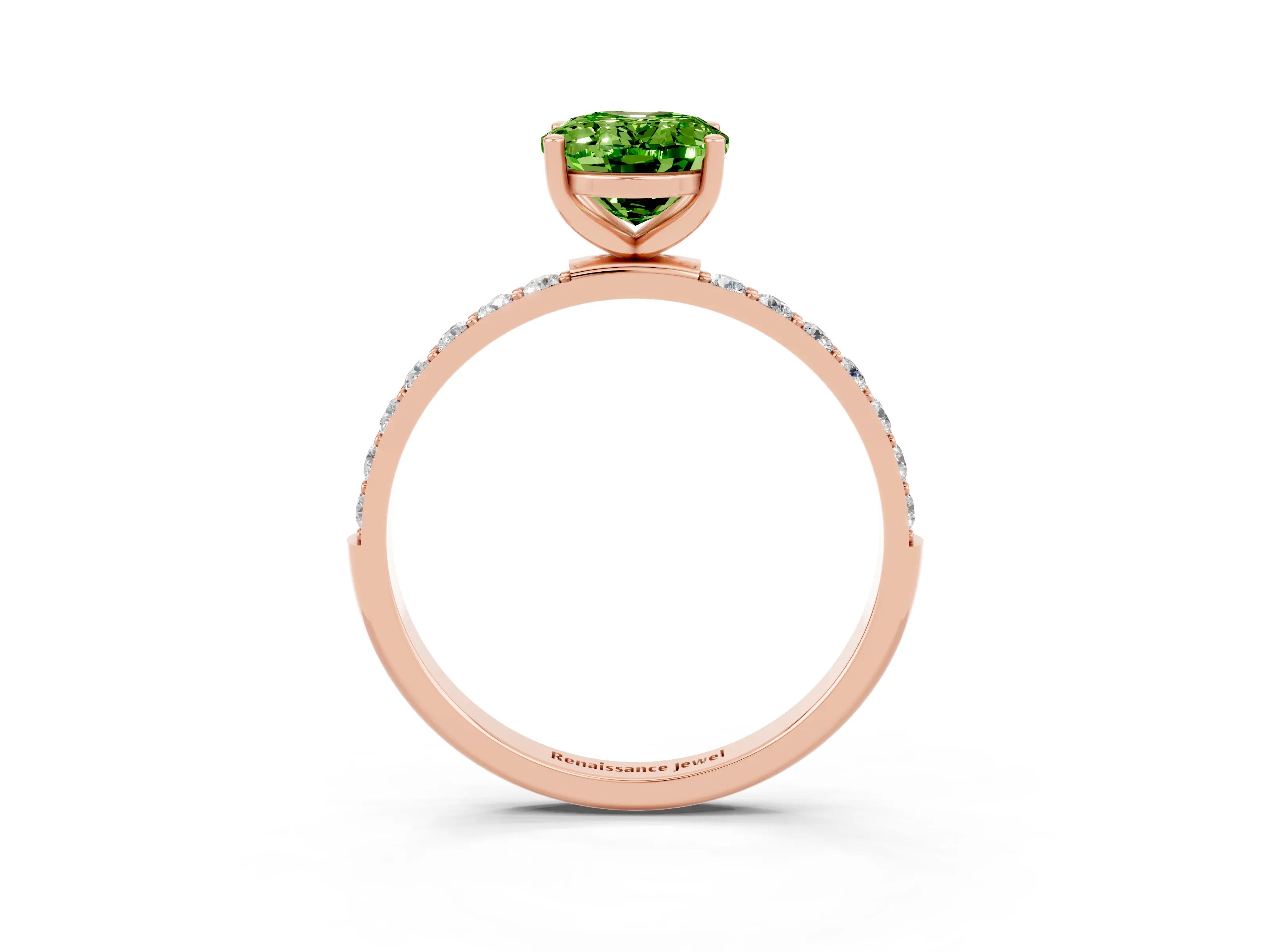 Rose gold Oval Cut Diamond Pavé Band with Six-Prong Setting_3