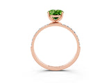 Rose gold Oval Cut Diamond Pavé Band with Six-Prong Setting_3