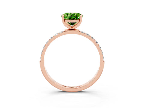 Rose gold Oval Cut Diamond Pavé Band with Six-Prong Setting_3