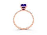 Rose gold Oval Cut Diamond Pavé Band with Six-Prong Setting_3