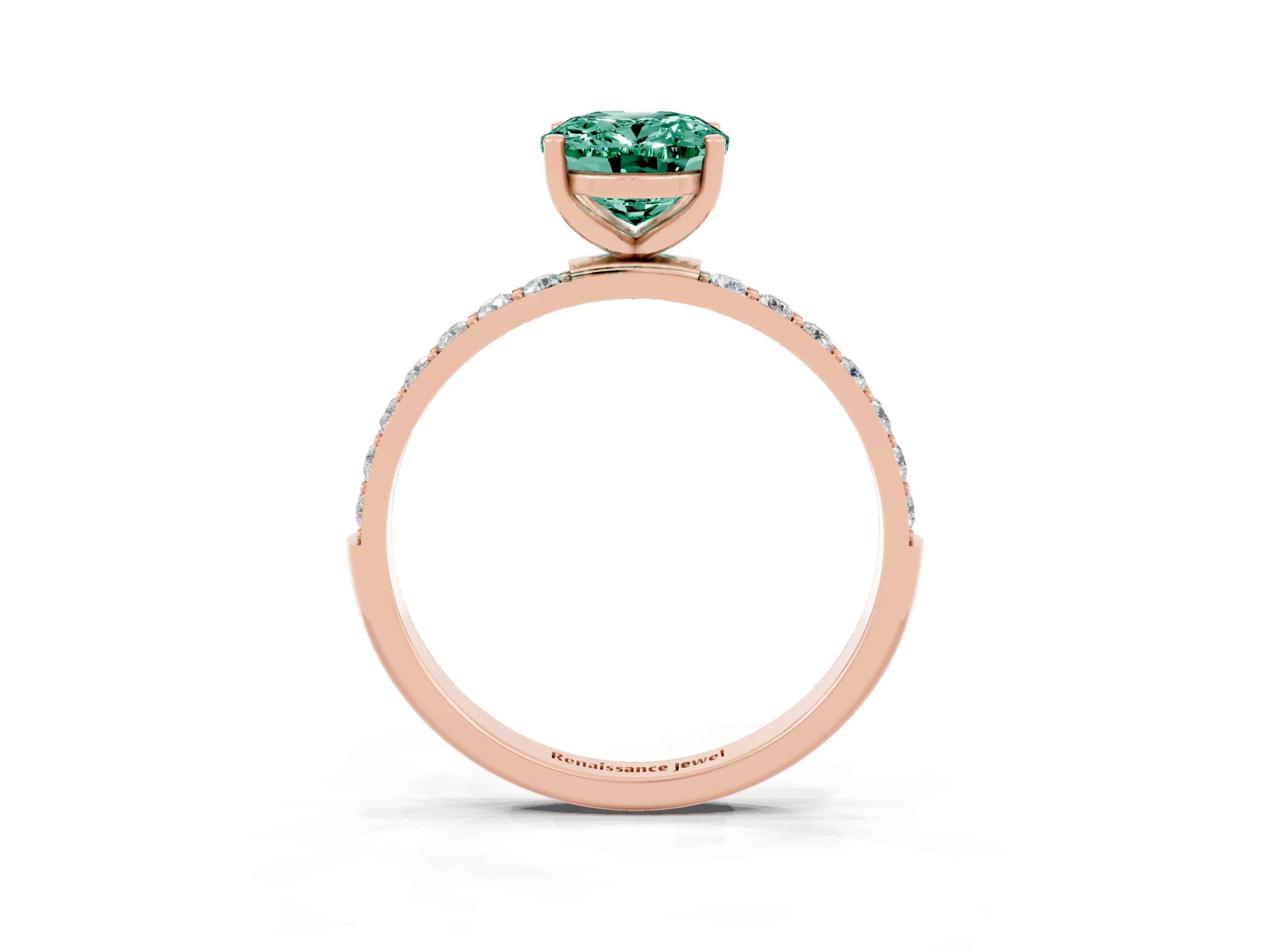 Rose gold Oval Cut Diamond Pavé Band with Six-Prong Setting_3