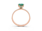 Rose gold Oval Cut Diamond Pavé Band with Six-Prong Setting_3