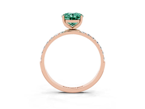 Rose gold Oval Cut Diamond Pavé Band with Six-Prong Setting_3