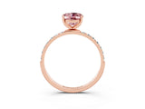 Rose gold Oval Cut Diamond Pavé Band with Six-Prong Setting_3