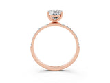 Rose gold Oval Cut Diamond Pavé Band with Six-Prong Setting_3