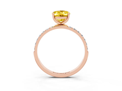 Rose gold Oval Cut Diamond Pavé Band with Six-Prong Setting_3