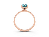 Rose gold Oval Cut Diamond Pavé Band with Six-Prong Setting_3