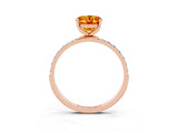 Rose gold Oval Cut Diamond Pavé Band with Six-Prong Setting_3