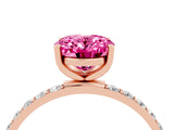 Rose gold Oval Cut Diamond Pavé Band with Six-Prong Setting_4