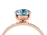 Rose gold Oval Cut Diamond Pavé Band with Six-Prong Setting_4