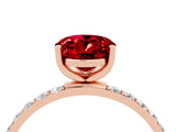 Rose gold Oval Cut Diamond Pavé Band with Six-Prong Setting_4
