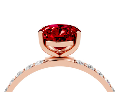Rose gold Oval Cut Diamond Pavé Band with Six-Prong Setting_4