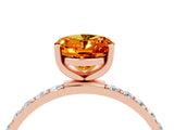 Rose gold Oval Cut Diamond Pavé Band with Six-Prong Setting_4