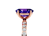 Rose gold Oval Cut Diamond Pavé Band with Six-Prong Setting_5
