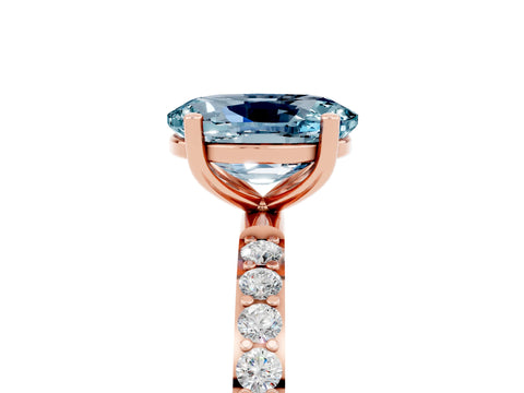 Rose gold Oval Cut Diamond Pavé Band with Six-Prong Setting_5
