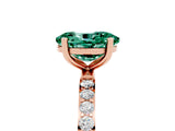 Rose gold Oval Cut Diamond Pavé Band with Six-Prong Setting_5