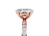 Rose gold Oval Cut Diamond Pavé Band with Six-Prong Setting_5