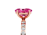 Rose gold Oval Cut Diamond Pavé Band with Six-Prong Setting_5