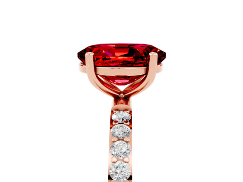 Rose gold Oval Cut Diamond Pavé Band with Six-Prong Setting_5